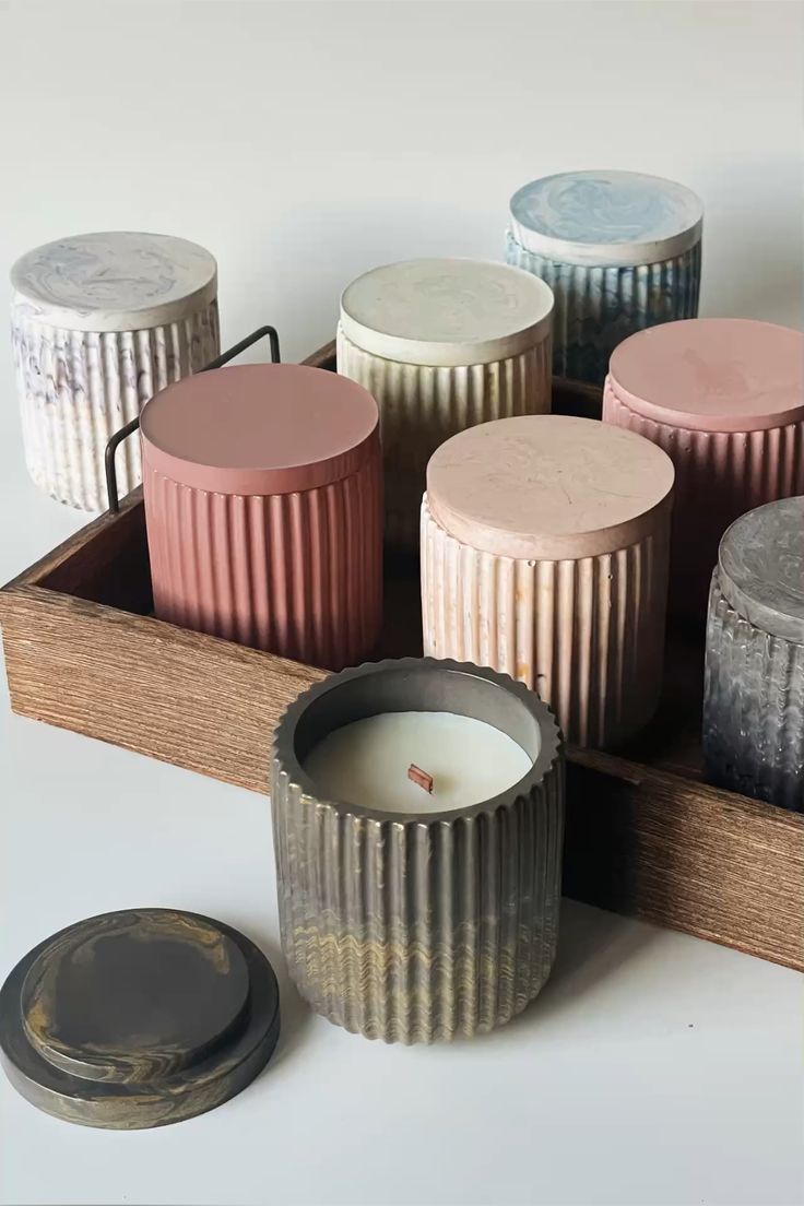 Molde Vaso Estriado con Tapa