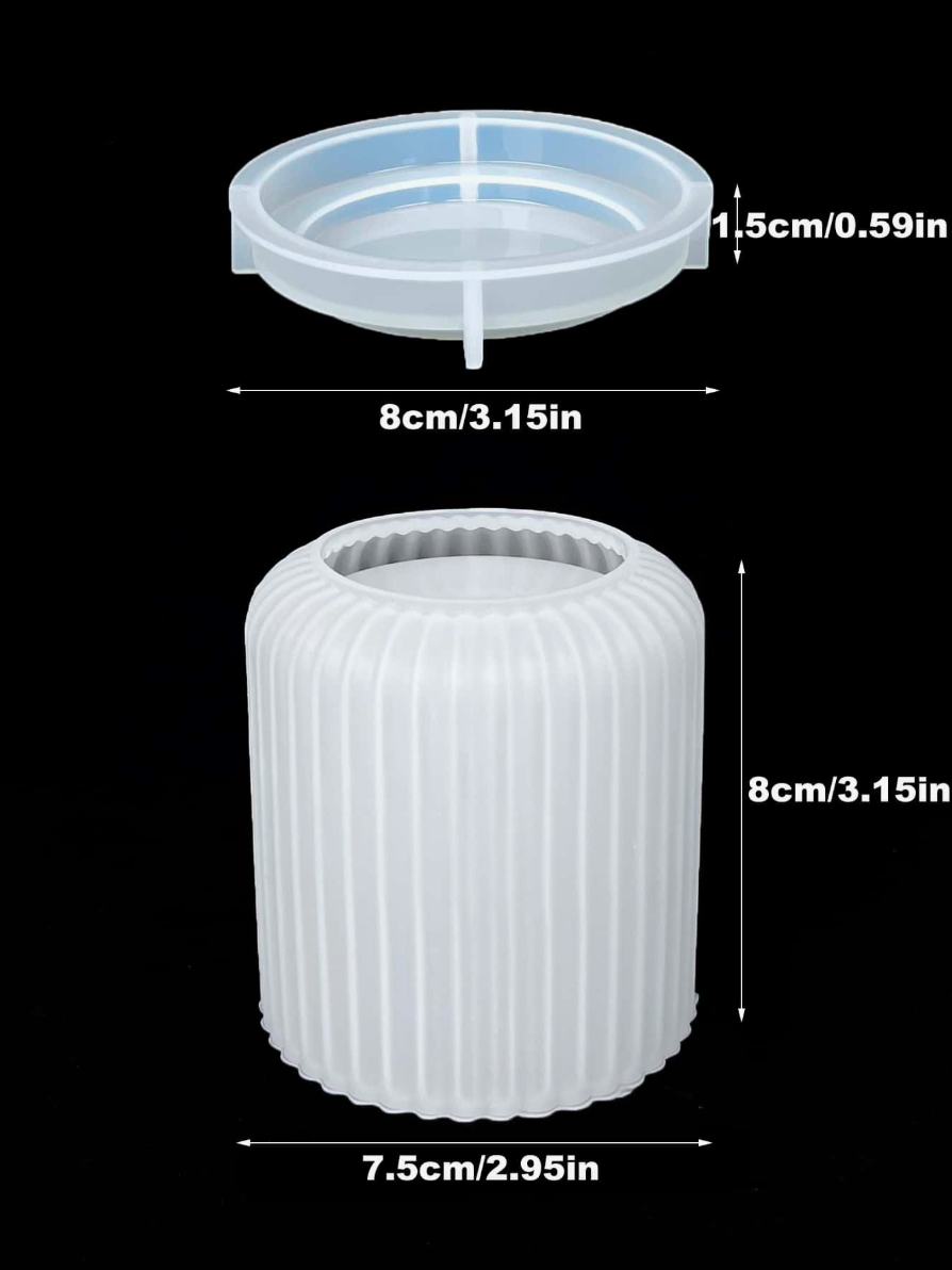 Molde Vaso Estriado con Tapa