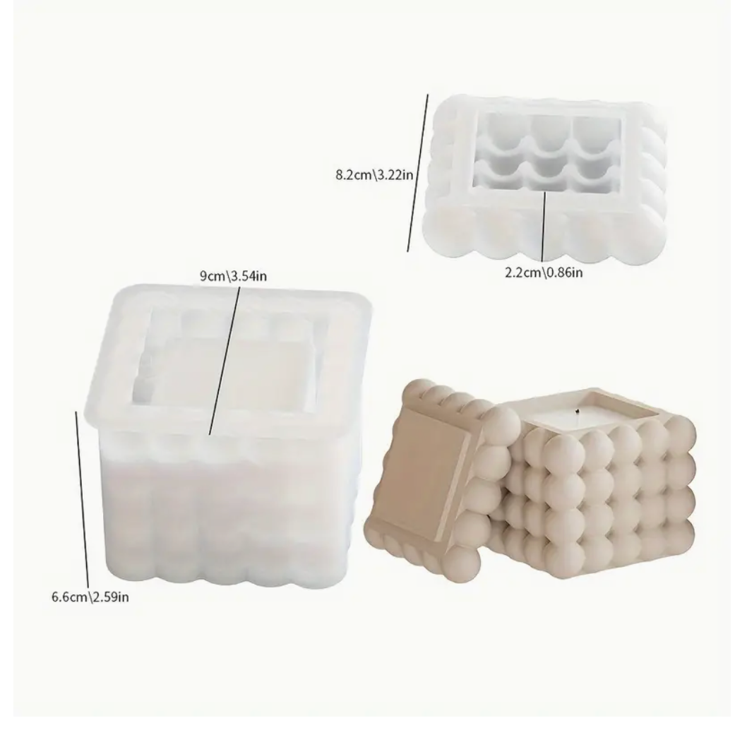 🤍 Molde Caja Bubble con Tapa