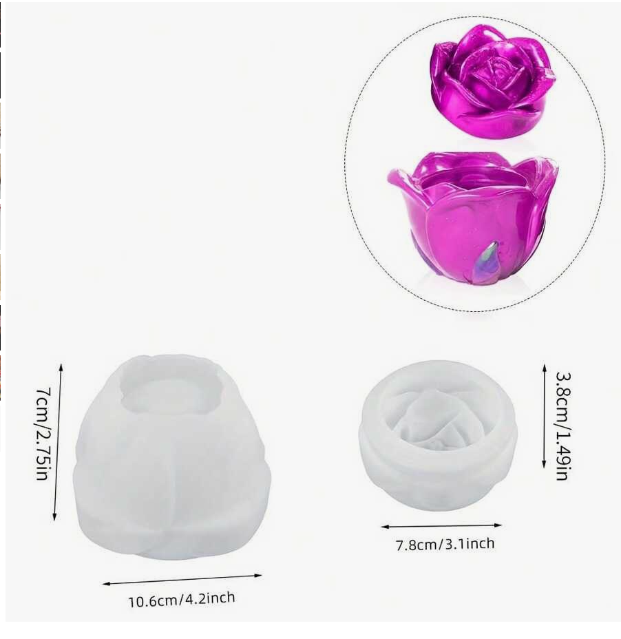 Molde Flor Rosa con Tapa