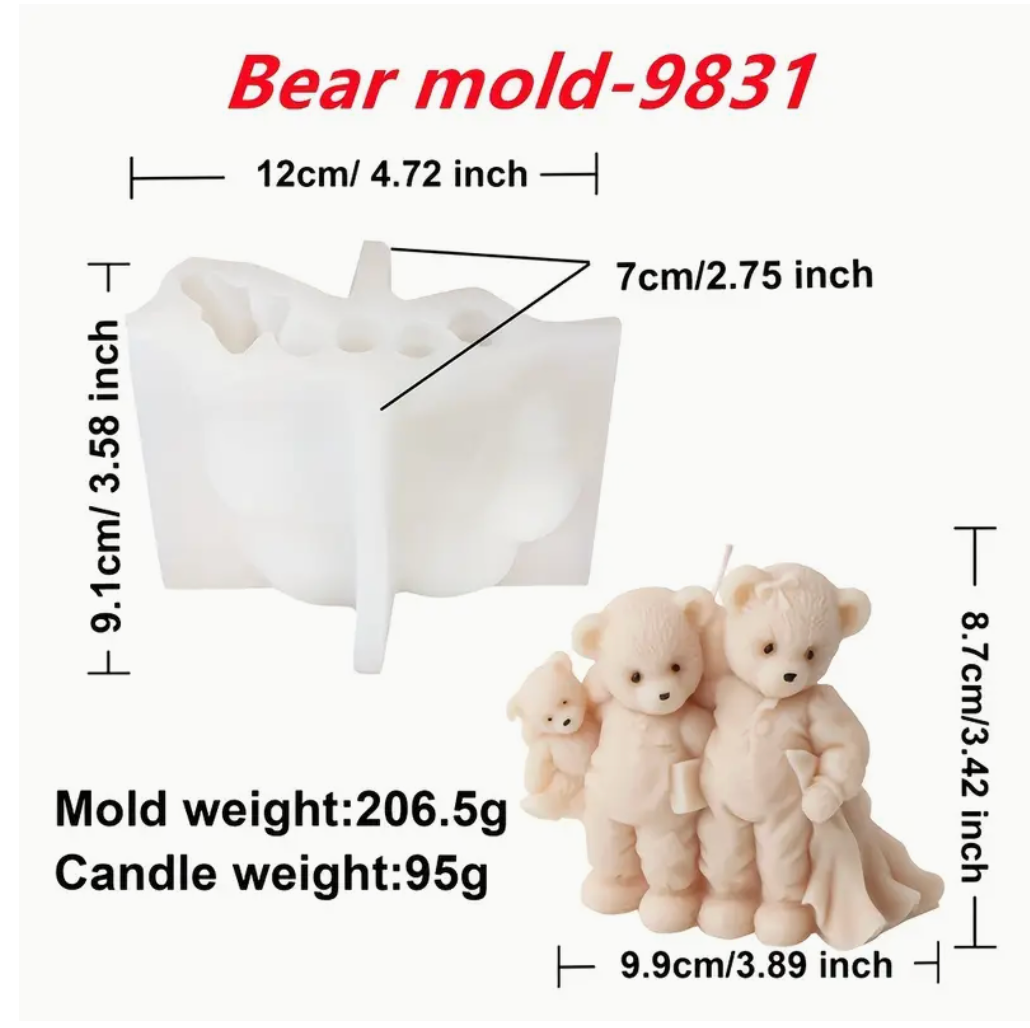 Molde Familia de Ositos