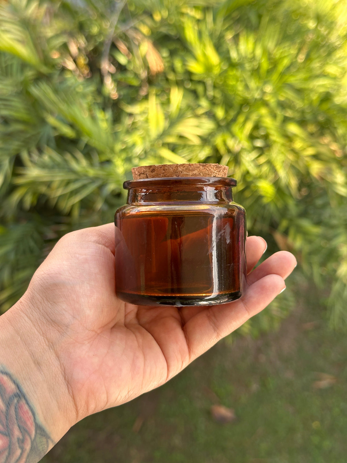 Recipiente Ámbar con Tapa de Corcho