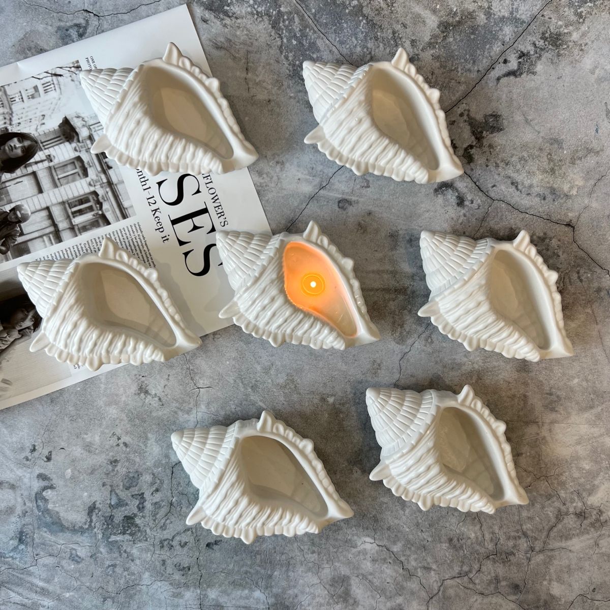 Moldes con forma de concha marina para manualidades