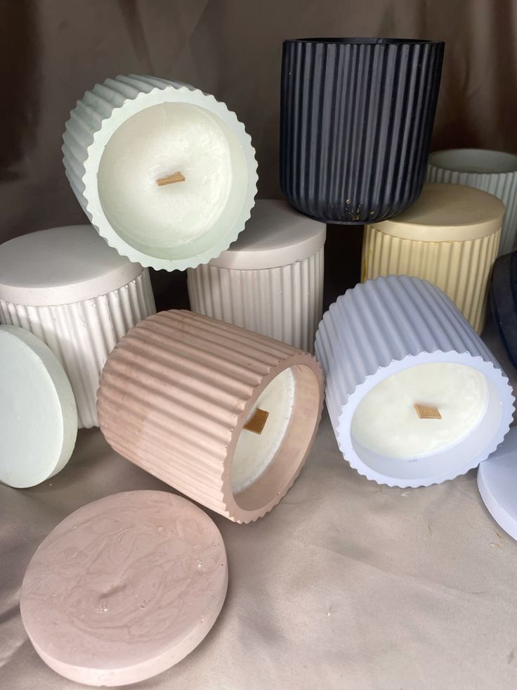 Molde Vaso Estriado con Tapa